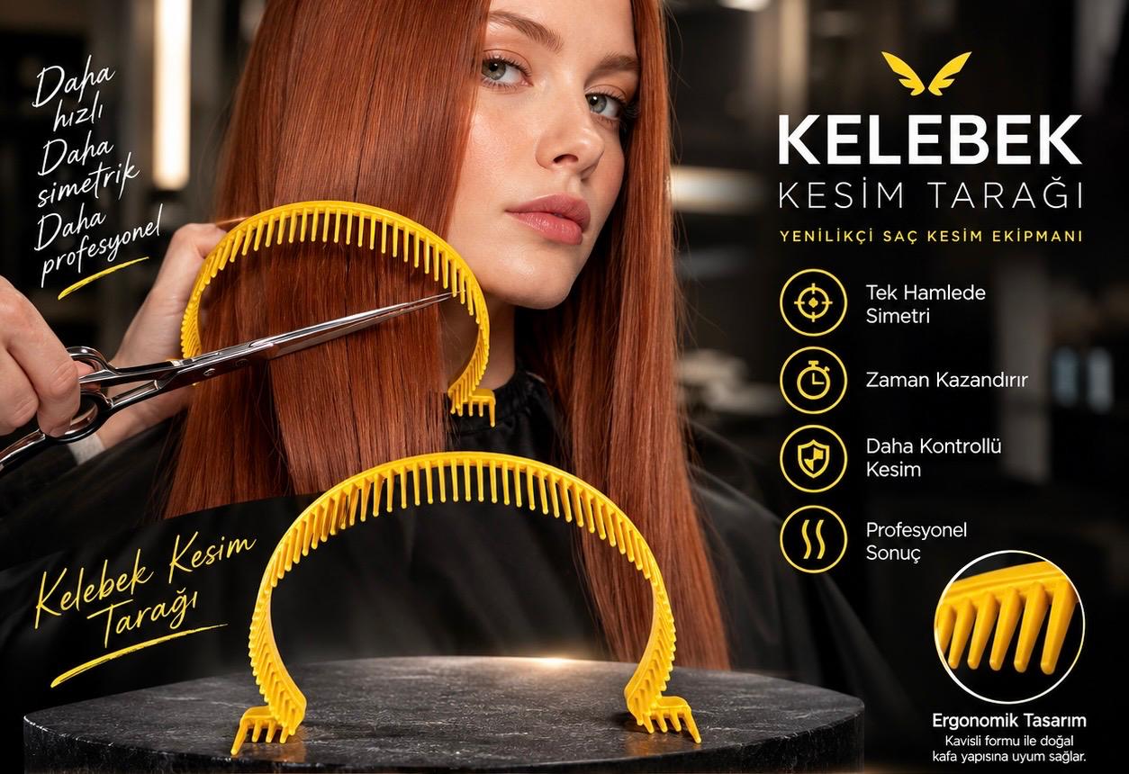 Salonda Bomias Kelebek Kesim Tarağı ile kesim